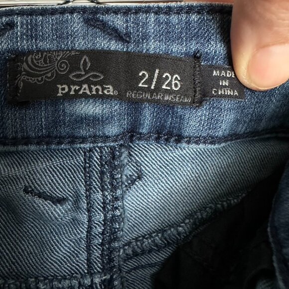 prAna Oday Jean Indigo Blue Skinny Stretch Denim Organic Size 2 26 - Picture 9 of 9